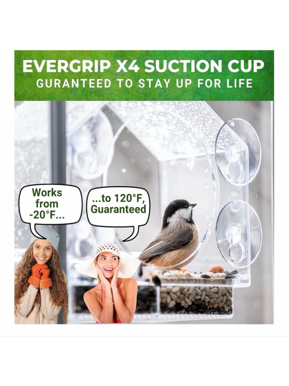 NEW Window Weather Proof Transparent Acrylic Bird Feeder Watching for cats - Picture 7 of 8